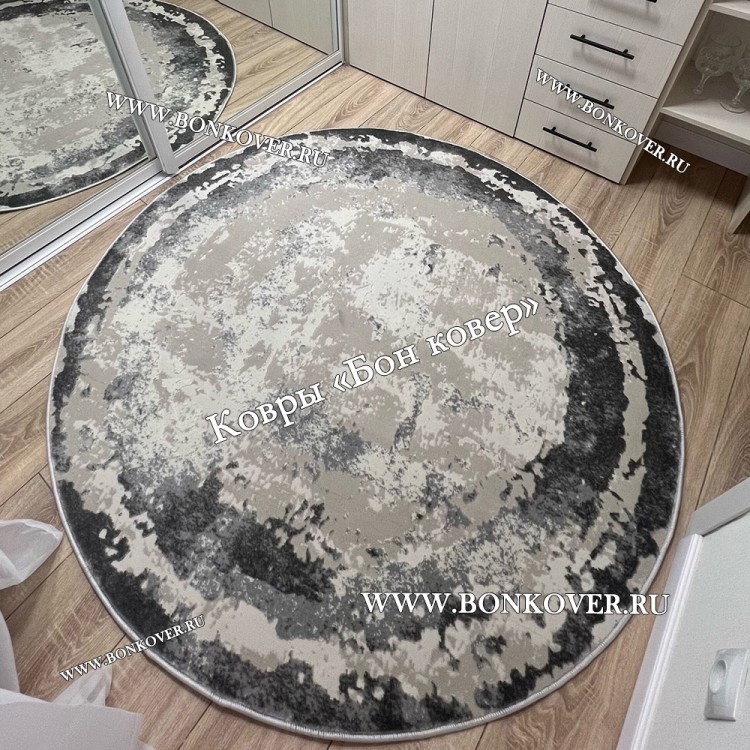 Ковер в гостиную дизайн 08 Серый Круг