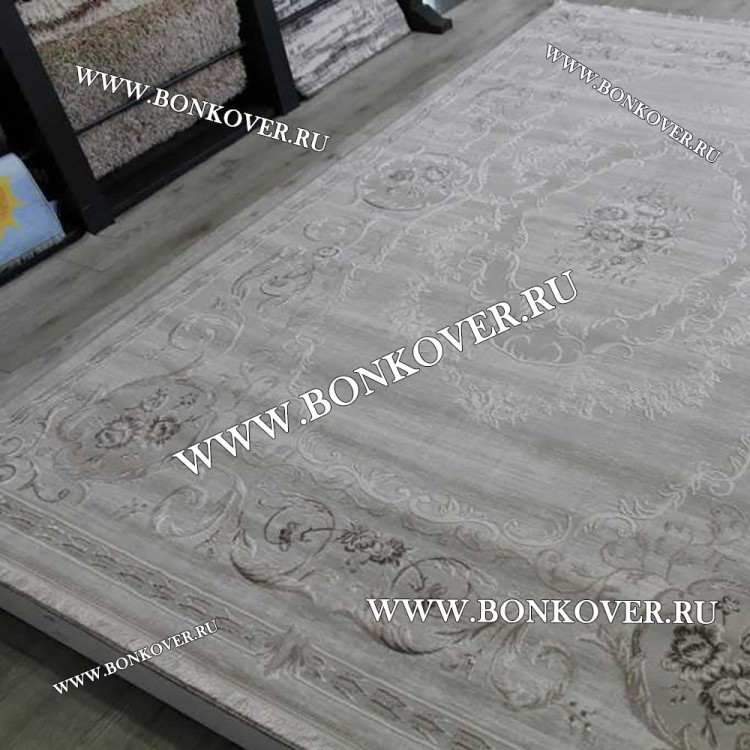 Ковер Турция Для Гостиной Дизайн 63 Серый с Бежевым