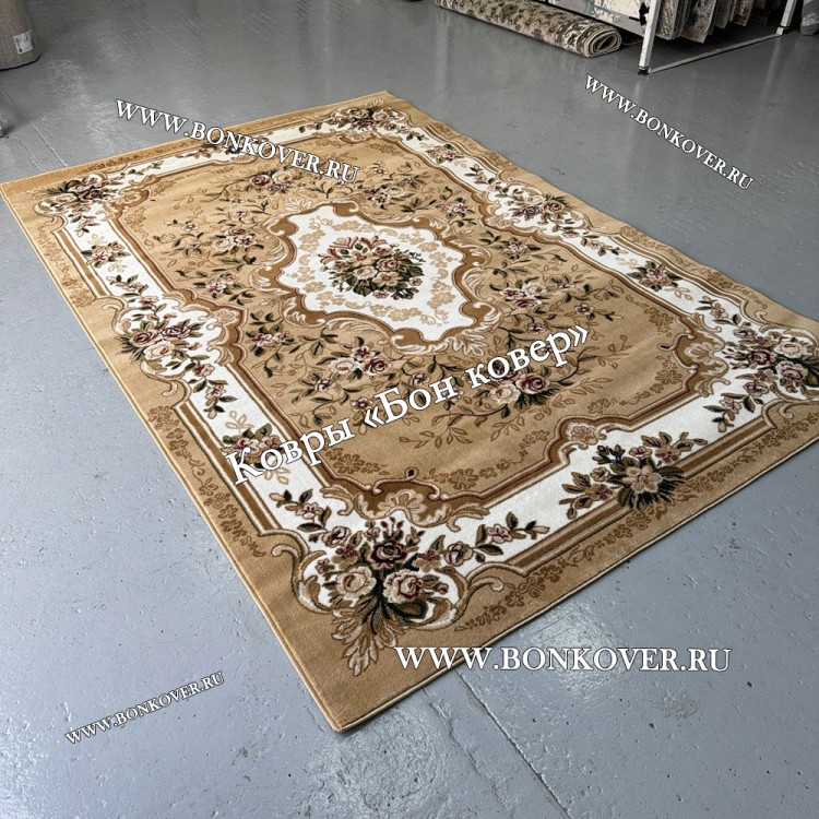 РОССИЙСКИЙ ЖАККАРДОВЫЙ КОВЕР МЕДАЛЬОН БЕЖЕВЫЙ